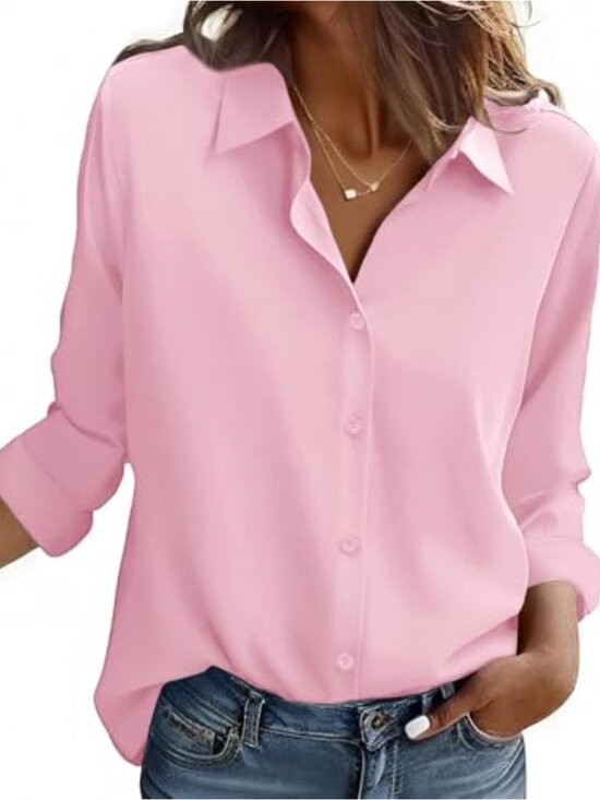 Tops - Zeagoo Women's Long Sleeve Button Down Shirt Floral Print Business Casual Blouse